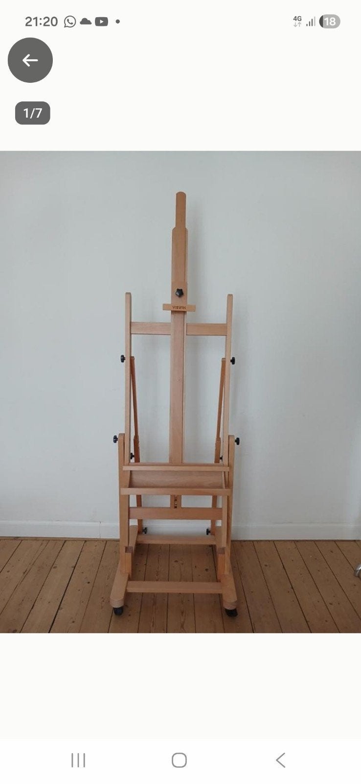 grand chevalet en bois 2m extensible 3m roulant inclinable, Enlèvement, Toile