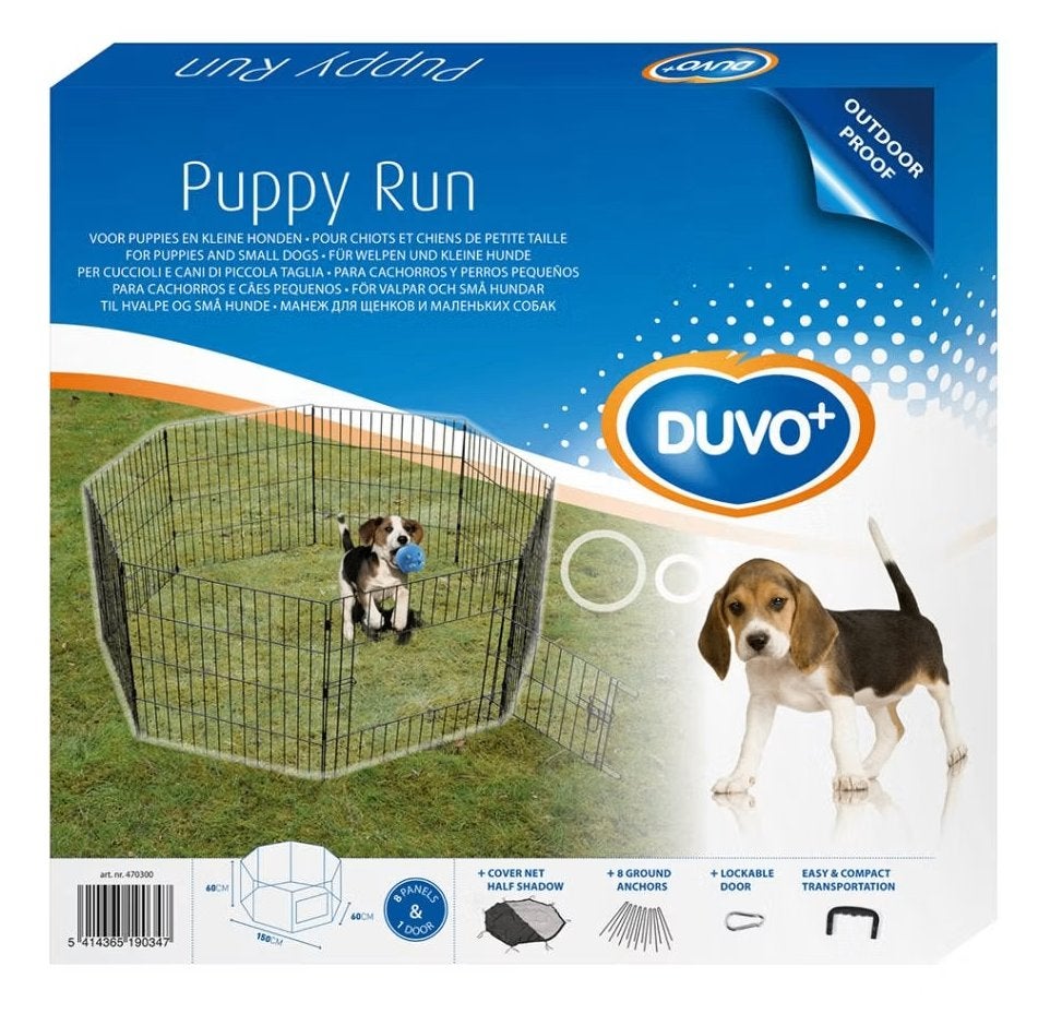 Duvo+ Puppy Ren met Deur, Net & Haken 150x60x60cm, Ophalen, Hondenkennel, 110 cm of meer, Minder dan 65 cm