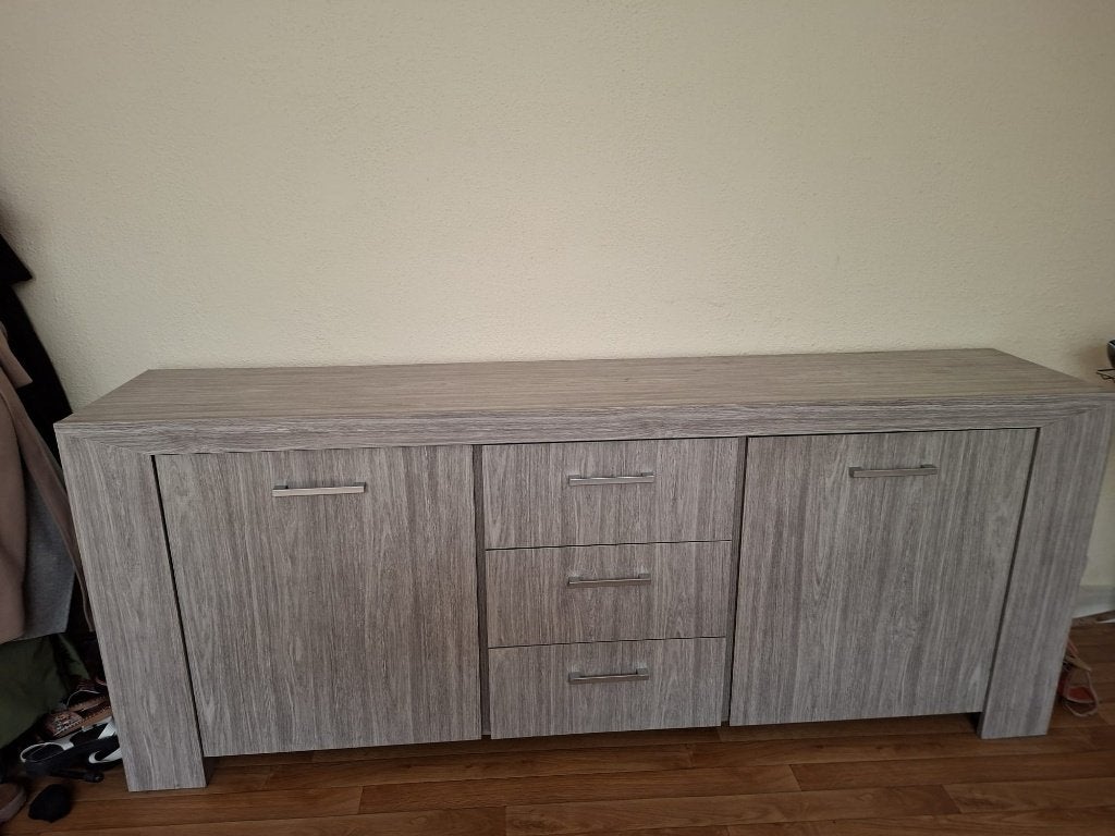 Grand buffet gris/beige, Enlèvement, Comme neuf, Avec porte(s)