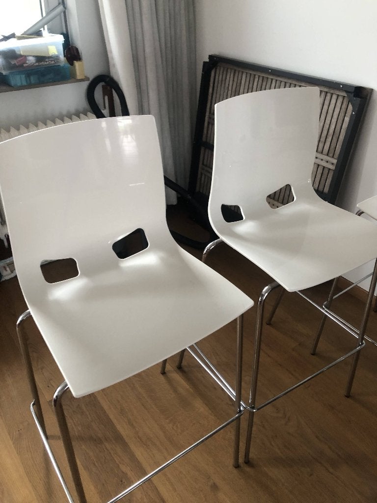 Hoge keuken stoelen, Huis en Inrichting, Stoelen, Ophalen, Wit