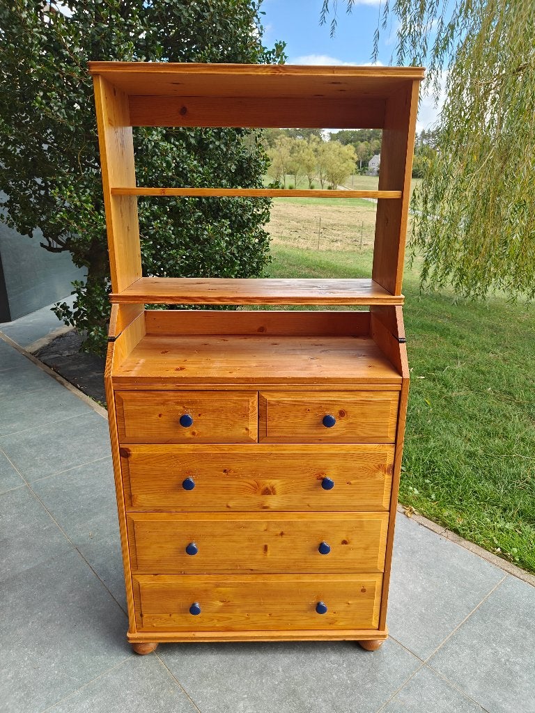 Commode / table à langer Ikea Leksvik en pin massif, Maison & Meubles, Commode Ikea Leksvik en pin massif, 25 à 50 cm, 5 tiroirs ou plus