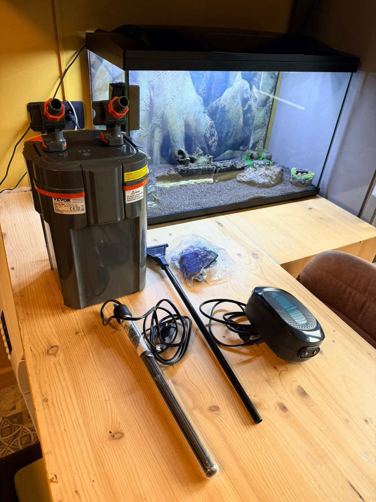 Aquarium met buitenfilter, Animaux & Accessoires, Decoratie, HS Aqua, Comme neuf, Enlèvement
