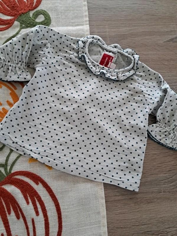 Neck&Neck grijs bloesje met sterretjes 56/62, Enfants & Bébés, Vêtements de bébé | Taille 56, Enlèvement ou Envoi, Comme neuf