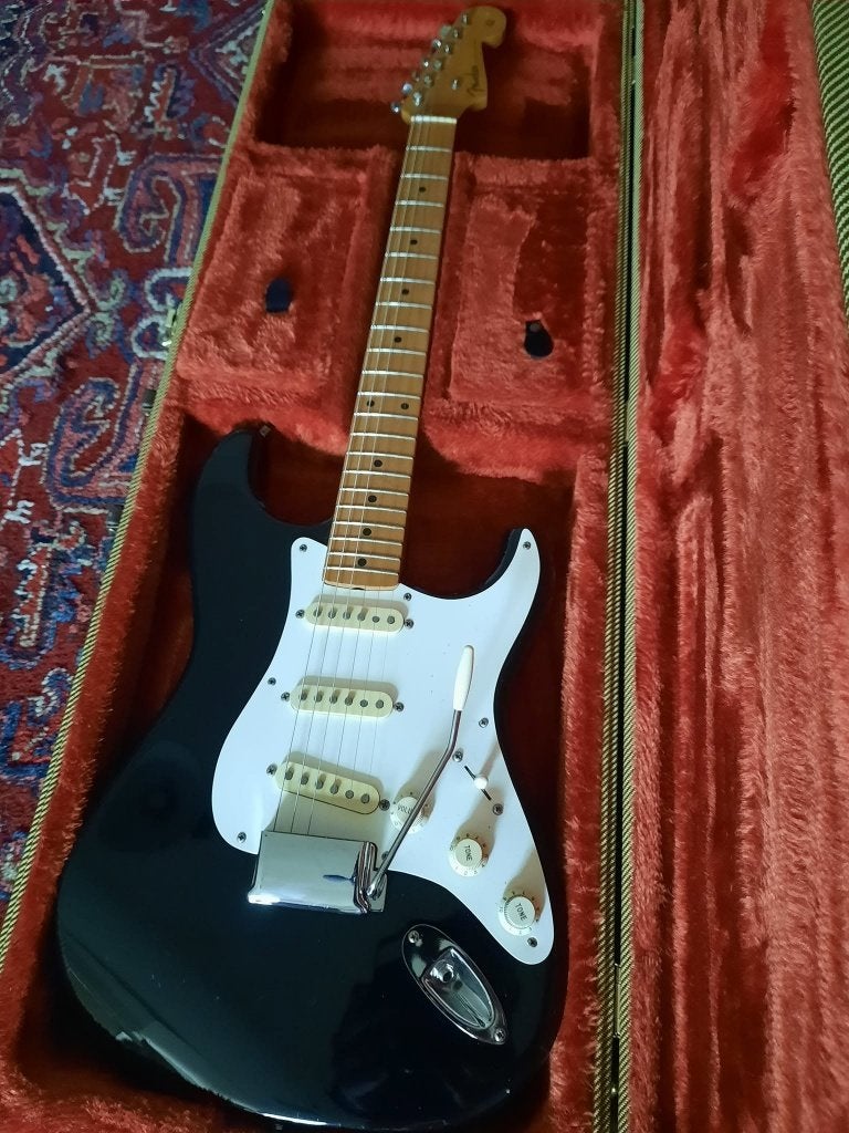 Fender Stratocaster style Blackie, Musique & Instruments, Instruments à corde | Guitares | Électriques, Enlèvement, Comme neuf