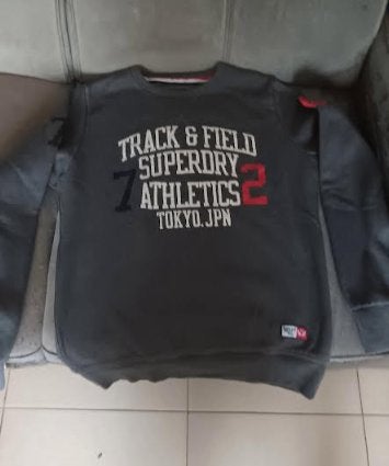 Sweat Superdry col rond L, Ophalen of Verzenden, Gedragen, Maat 52/54 (L), Grijs
