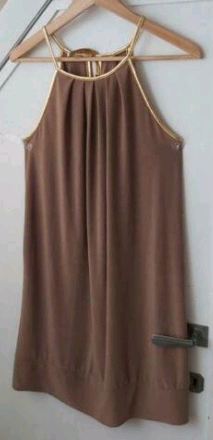 Prachtig jurkje large made in Italy., Ophalen of Verzenden, Zo goed als nieuw, Maat 42/44 (L), Bruin