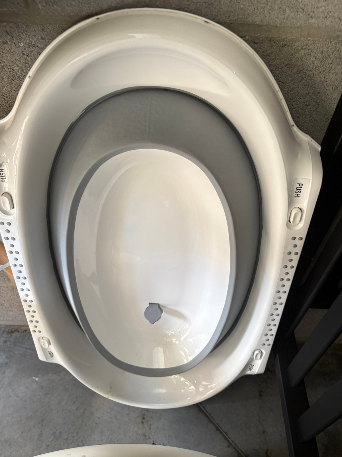 Baignoire bébé pliable blanc et gris, Autres marques, Comme neuf, Enlèvement, Standard