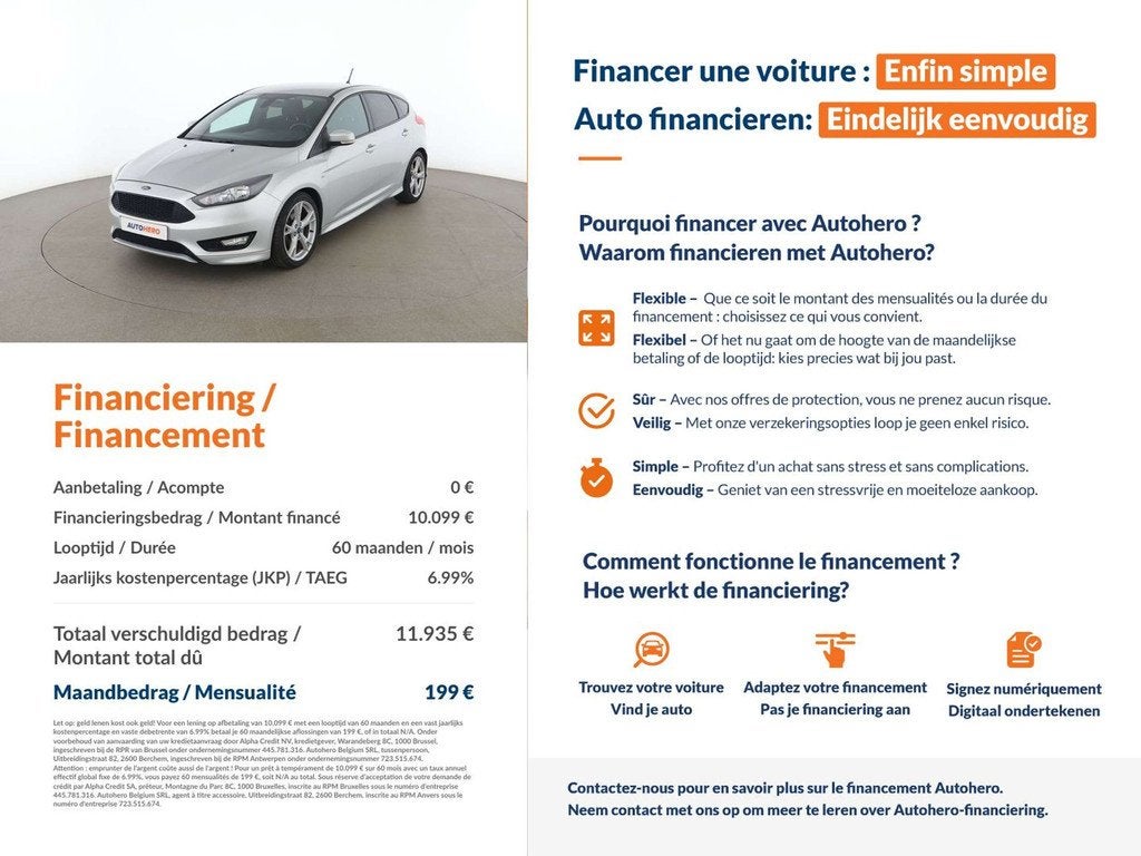 Ford Focus 1.0 EcoBoost ST-Line (bj 2018), Stof, Gebruikt, https://public.car-pass.be/vhr/7a61391e-b077-4f88-83a8-72995de45124