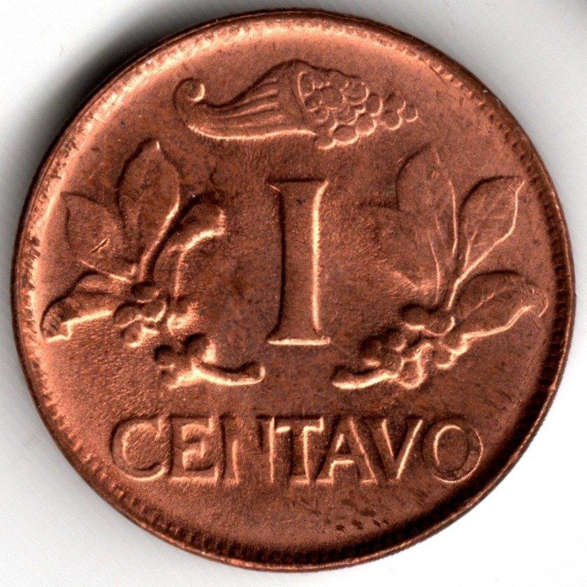 Colombië : 1 Cent 1969 Dubbele Datum KM#205a Ref 16991, Ophalen of Verzenden, Zuid-Amerika, Losse munt