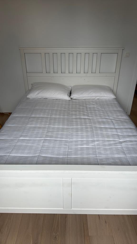 Lit IKEA HEMNES Queen Size – Ensemble complet, Queen size, 210 cm, Enlèvement, Utilisé