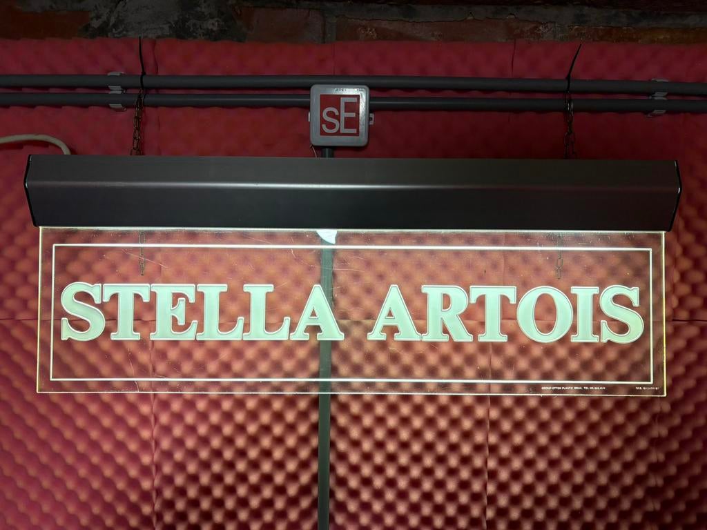 Zeldzame lichtreclame Stella Atois jaren ‘70, Enlèvement, Utilisé, Table lumineuse ou lampe (néon)
