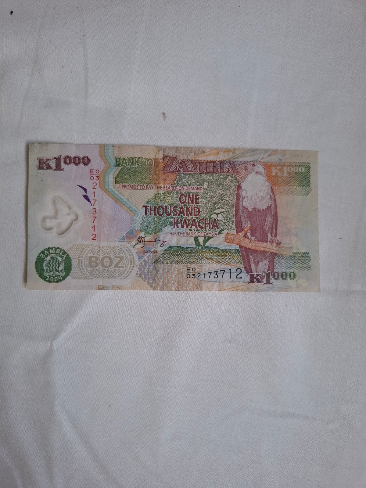 Zambia 1000 kwacha 2009, Timbres & Monnaies, Enlèvement ou Envoi, Zambie, Billets en vrac