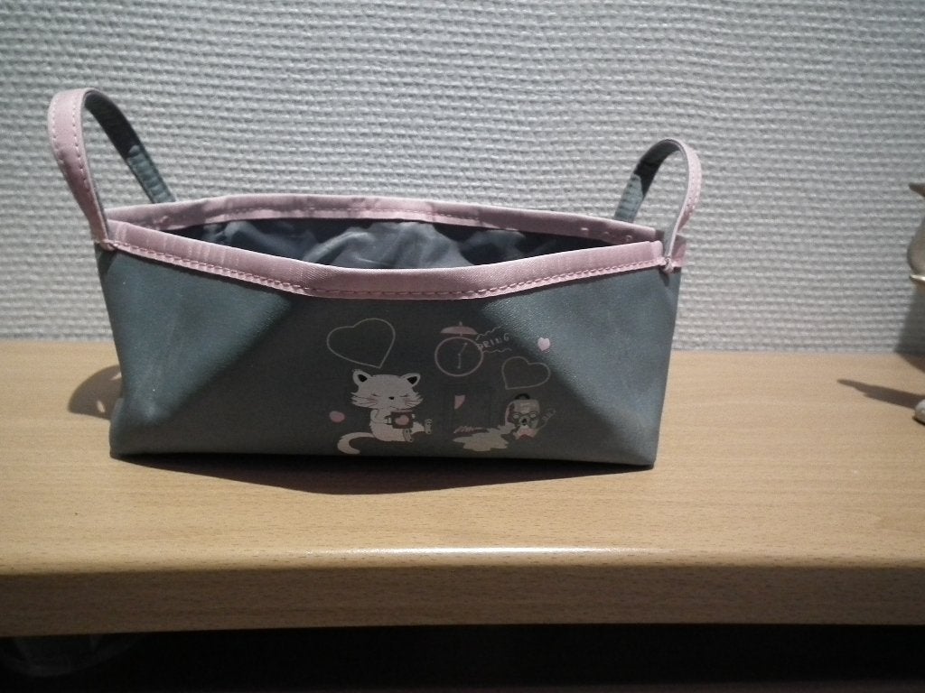 Panier 100% polyester (Françoise Saget) 20 x 12 x 9 cm., Neuf, Avec poignées, Synthétique, Panier