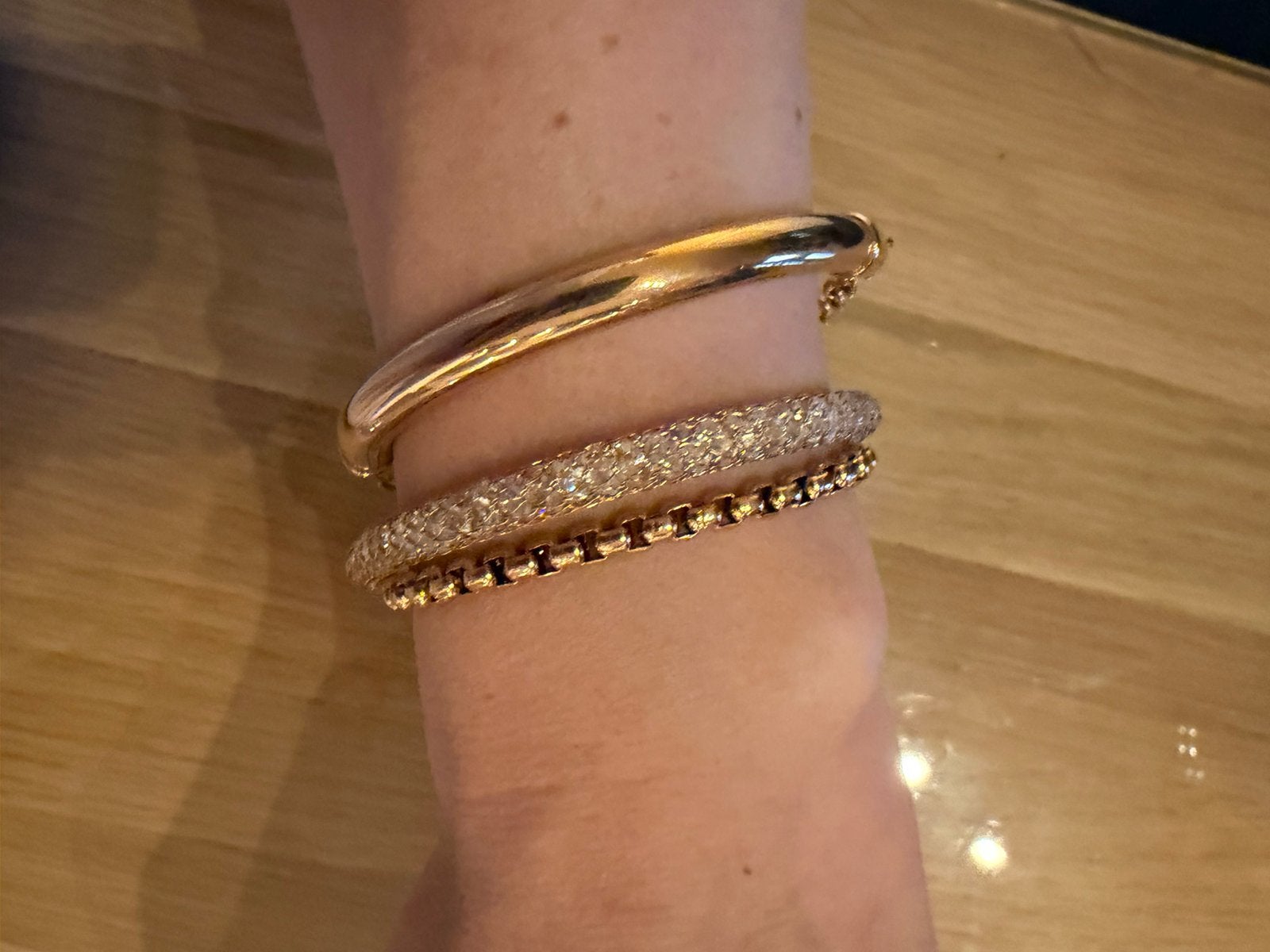 Armbandje verguld goud, Handtassen en Accessoires, Armbanden, Ophalen, Zo goed als nieuw, Goud