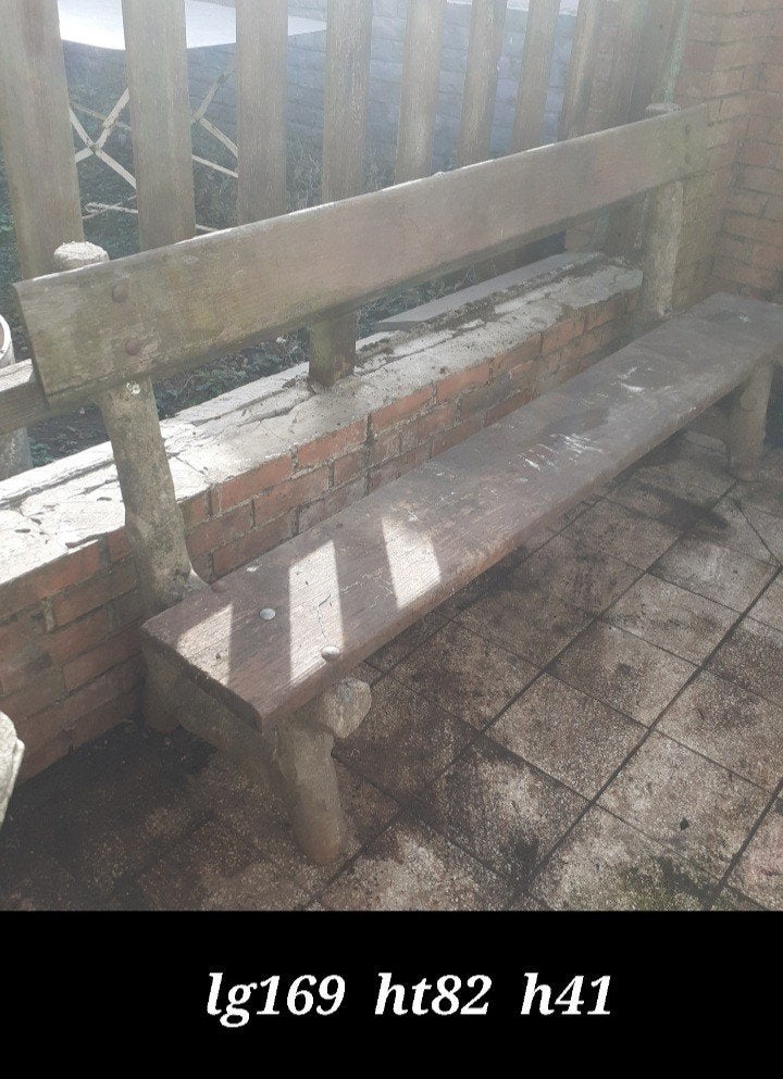 banc beton faux bois concrète garden 1900, Jardin & Terrasse, Enlèvement, Bois
