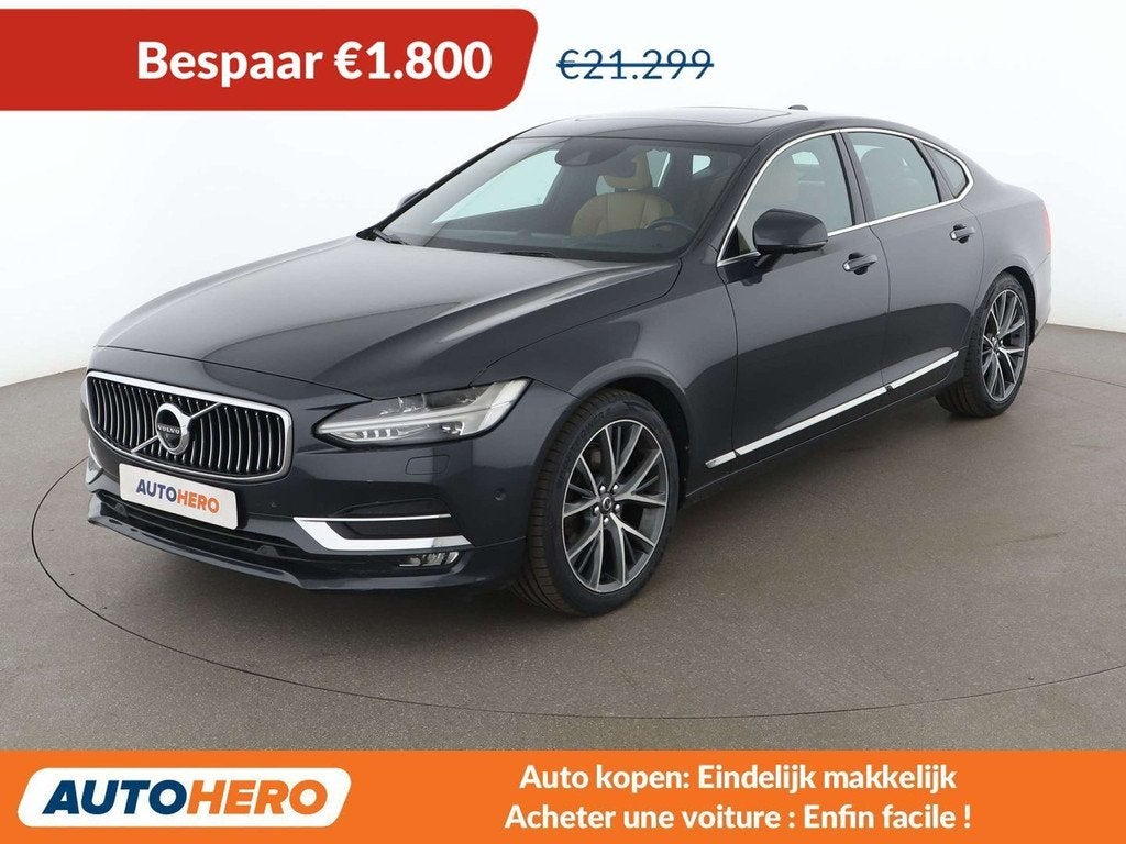 Volvo S90 2.0 D4 Inscription (bj 2017, automaat), Auto's, Gebruikt, Zwart, 1969 cc, Leder