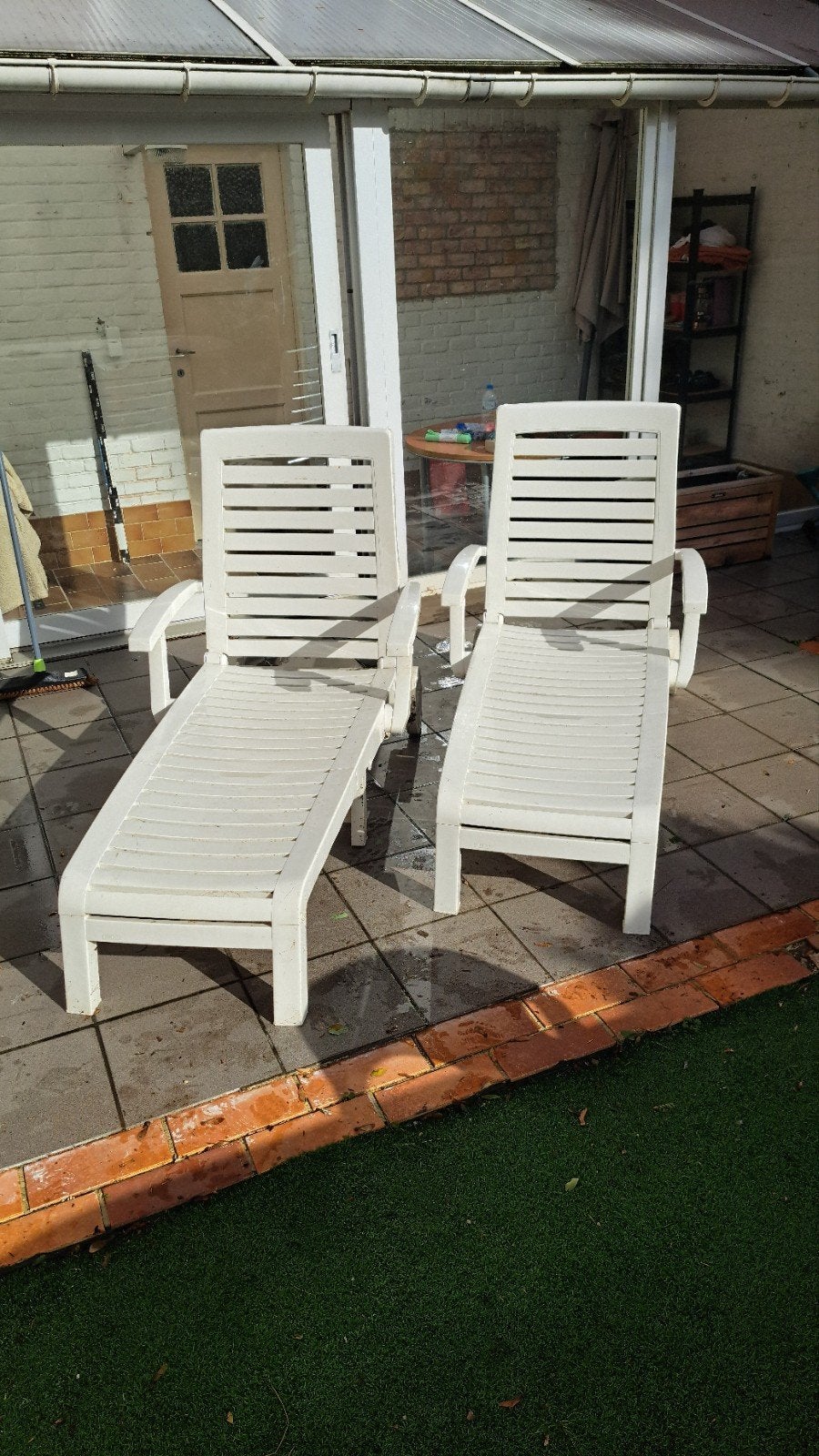 Chaises longues, Jardin & Terrasse, Enlèvement, Comme neuf, Plastique, Pliant