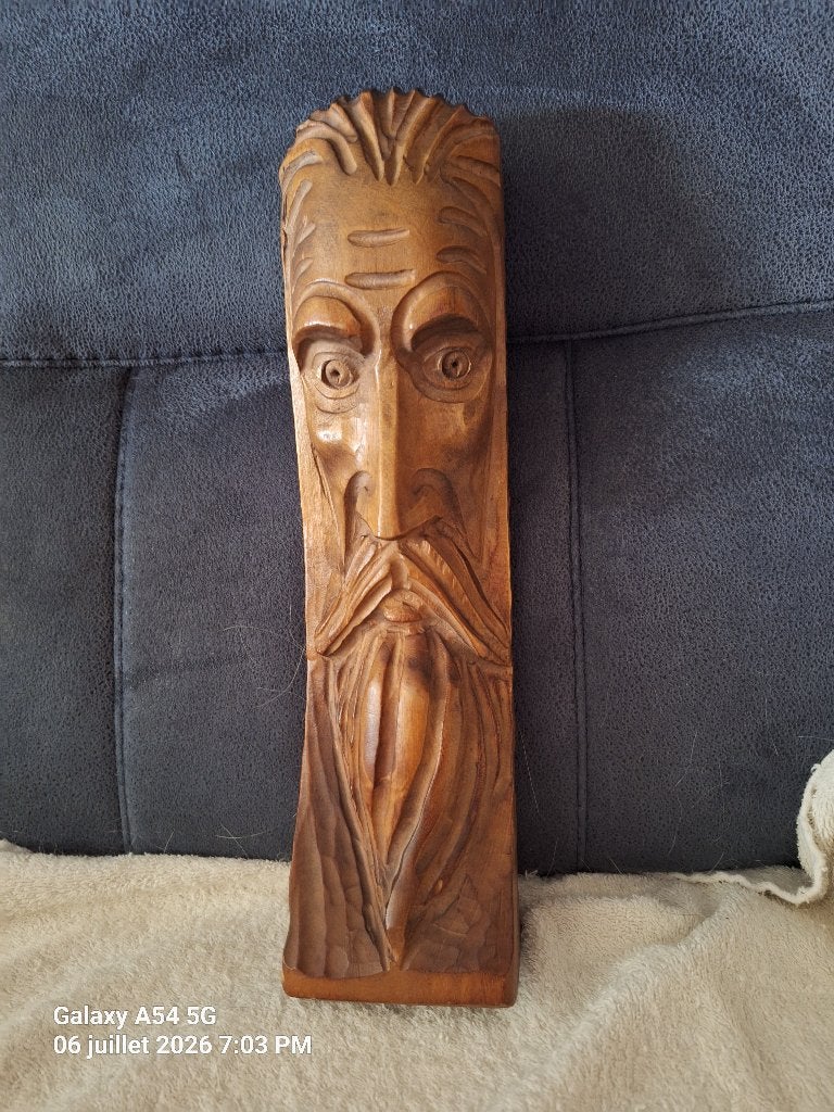 Sculpture Don Quichotte, Autres styles, Bois, Brun, Homme