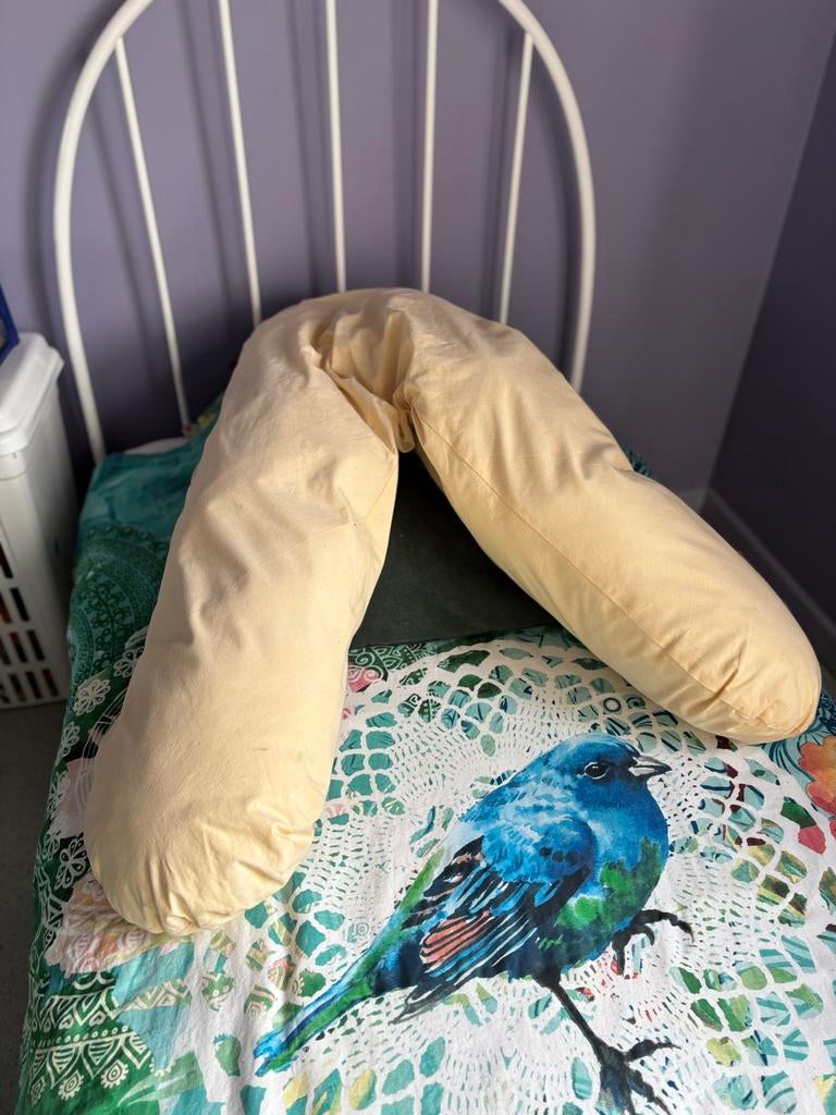 Slaapkussen, Eenpersoons, Beige, Ophalen of Verzenden, Zo goed als nieuw