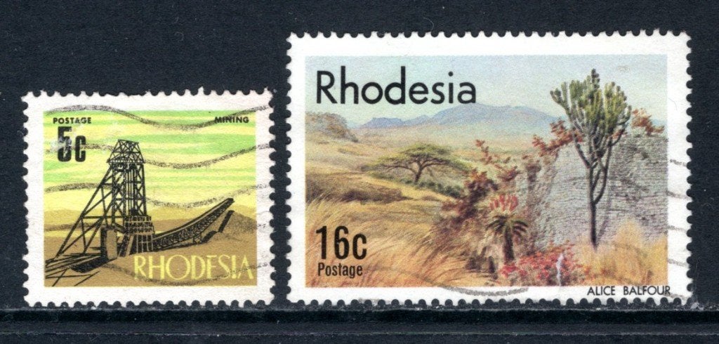 Lot de timbres de RHODÉSIE timbrés, Envoi, Autres pays, Affranchi