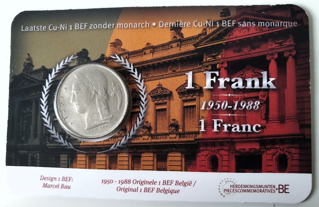 Belgie coincard 2023 (NL) 1 Frank - Diverse jaartallen, Postzegels en Munten, Munten | België, Verzenden, Losse munt