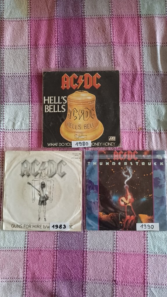 3 vinyl singles ACDC, Cd's en Dvd's, Ophalen of Verzenden, Gebruikt