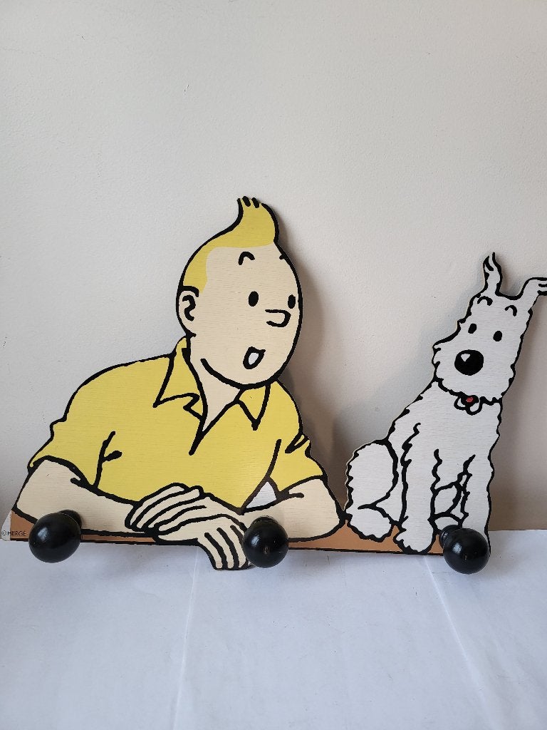 Porte-manteau bois TINTIN & MILOU - Trousselier 1993 - Hergé, Enlèvement ou Envoi