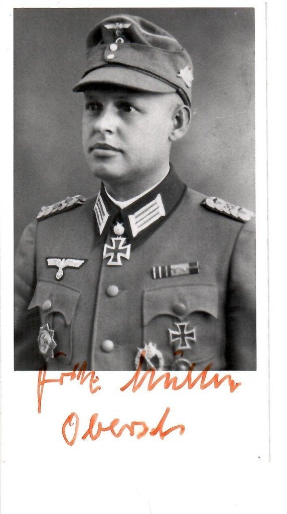 Naoorlogse Portretfoto Oberst Fritz Müller, gesigneerd, Ophalen of Verzenden