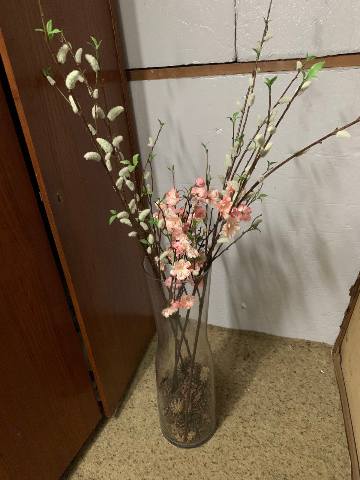 Vaas met decoratiebloemen, Ophalen, Zo goed als nieuw