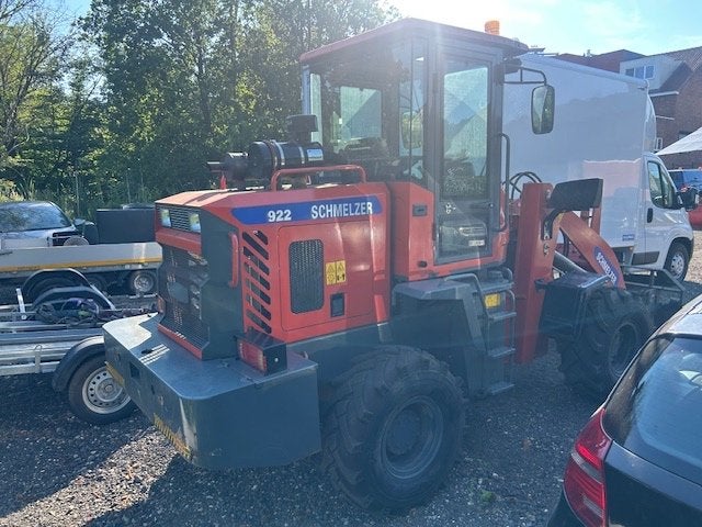 wiellader Schmelzer 922 met vorkenbord&bak, Ophalen, Wiellader of Shovel