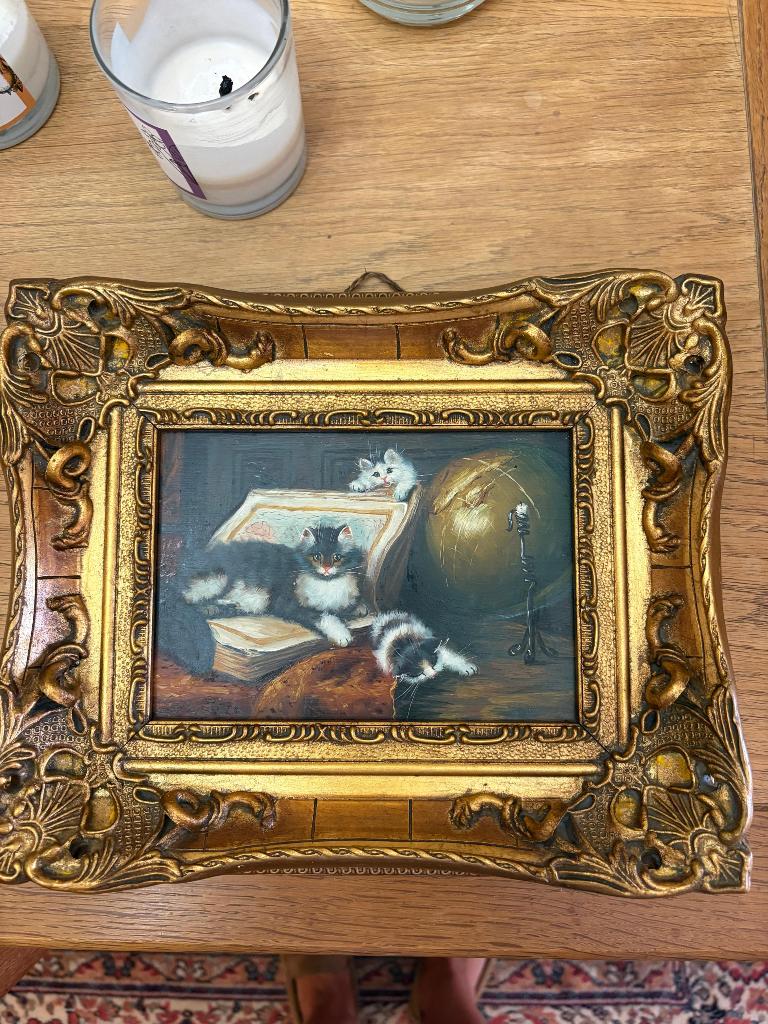 Cadre ancien peinture sur bois, Enlèvement