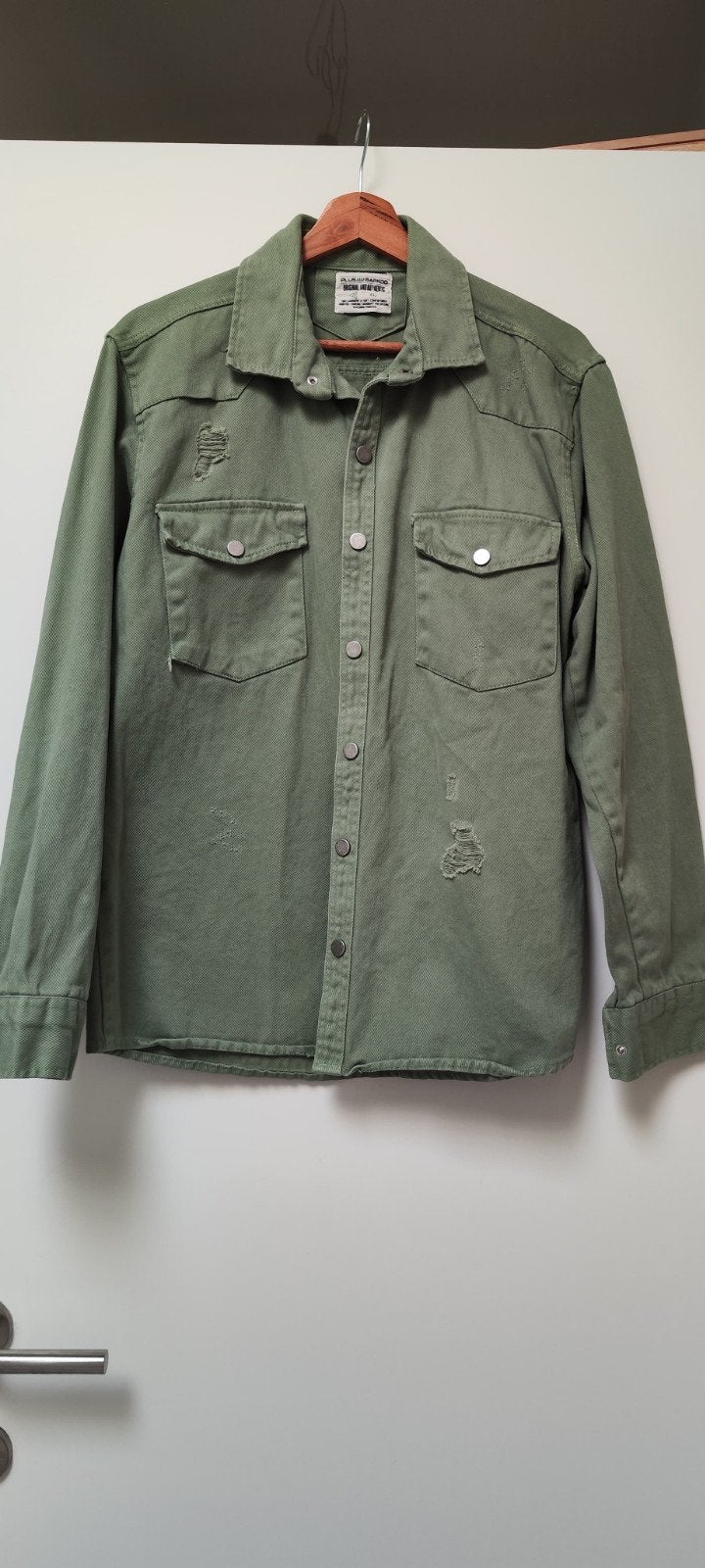 Vintage Look Olijfgroen Overshirt (Shacket) maat XL, Kleding | Heren, Jassen | Zomer, Ophalen of Verzenden, Maat 56/58 (XL)