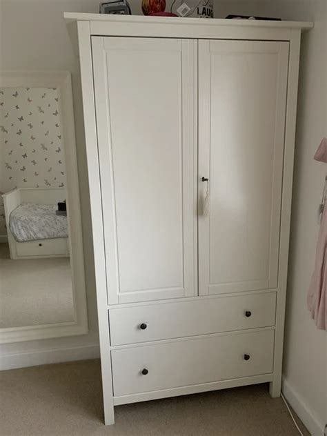 Armoire blanche IKEA HEMNES avec 2 portes et 2 tiroirs, 25 à 50 cm, Landelijk, tijdloos, massief, romantisch, Enlèvement, Utilisé