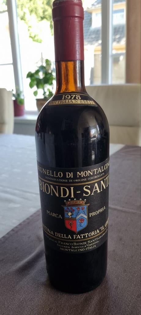 Brunello Di Montalcino  Biondi-Santi 1978 0.75L, Verzamelen, Ophalen of Verzenden