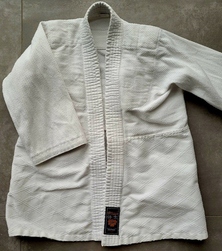 Kimono karate maat 120cm, Autres types, Porté, Blanc, Enlèvement