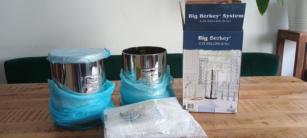 Big Berkey water filter 8.5l nieuw, nooit gebruikt, Ophalen of Verzenden, Nieuw, Metaal, Zilver