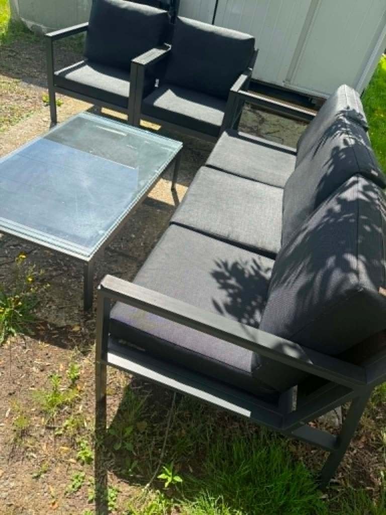 5p loungeset/tuinset LIFE+allweather kussens, Tuin en Terras, Tuinsets en Loungesets, Ophalen, 5 zitplaatsen, Gebruikt, Aluminium