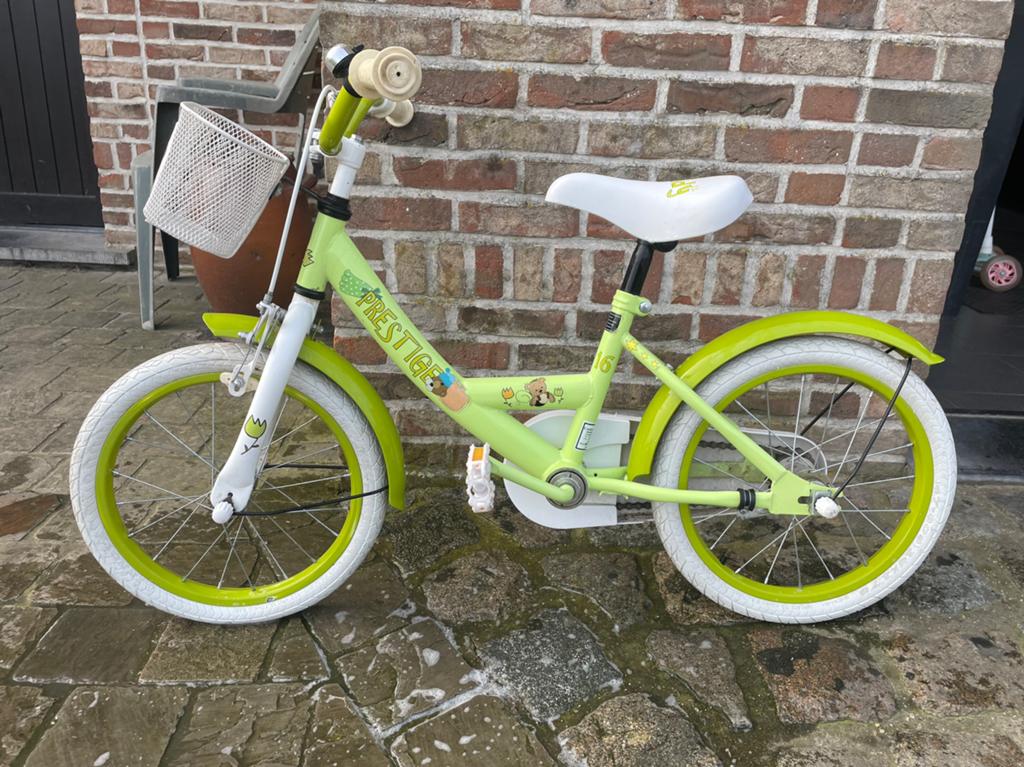 Kinderfiets prestige teddy in goede staat. 16 inch., Fietsen en Brommers, Fietsen | Kinderfietsjes, Ophalen, Gebruikt, Zijwieltjes