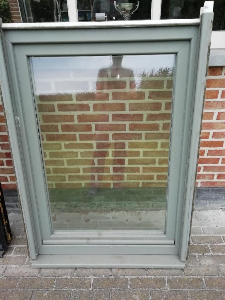 Raam pvc met hoogrendement glas, Ophalen, Gevelraam of Ruit, Gebruikt, 80 tot 120 cm