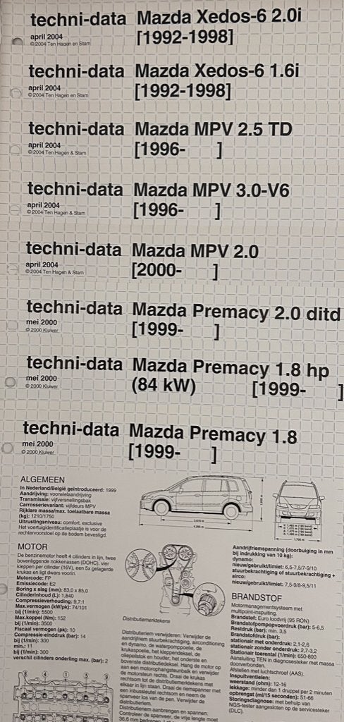 Mazda  Techni-data   € 30,-, Boeken, Ophalen, Gelezen, Mazda