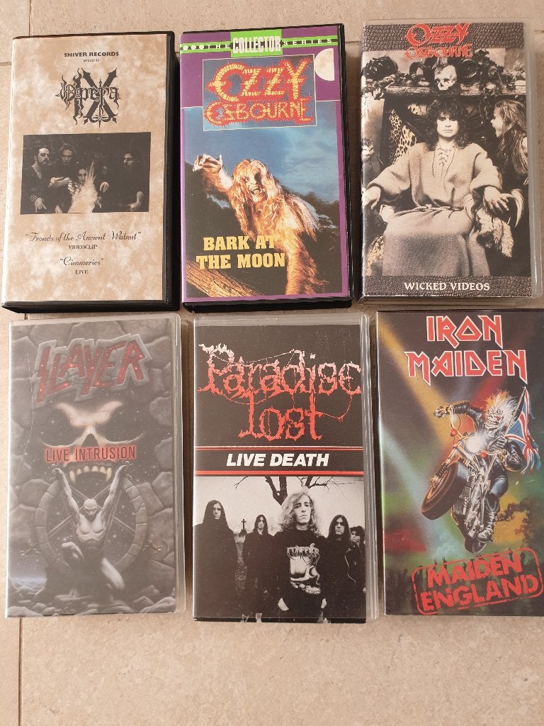 Cassettes VHS pour différents groupes de métal, Enlèvement ou Envoi, Utilisé, Musique et Concerts, VHS