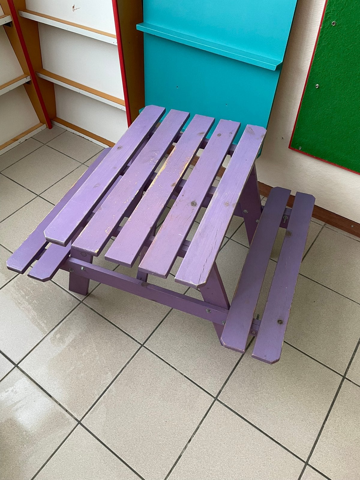 Klein picknicktafeltje kleuter/peuter, Jardin & Terrasse, Tables de pique-nique, Enlèvement, Utilisé