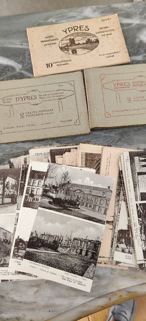Oude postkaarten WOI-II Ieper, Verzamelen, Ophalen, 1920 tot 1940, Ongelopen, West-Vlaanderen