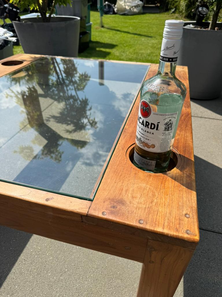 Salontafel teak, Huis en Inrichting, Tafels | Salontafels, Ophalen, Gebruikt, 50 tot 100 cm, Vierkant