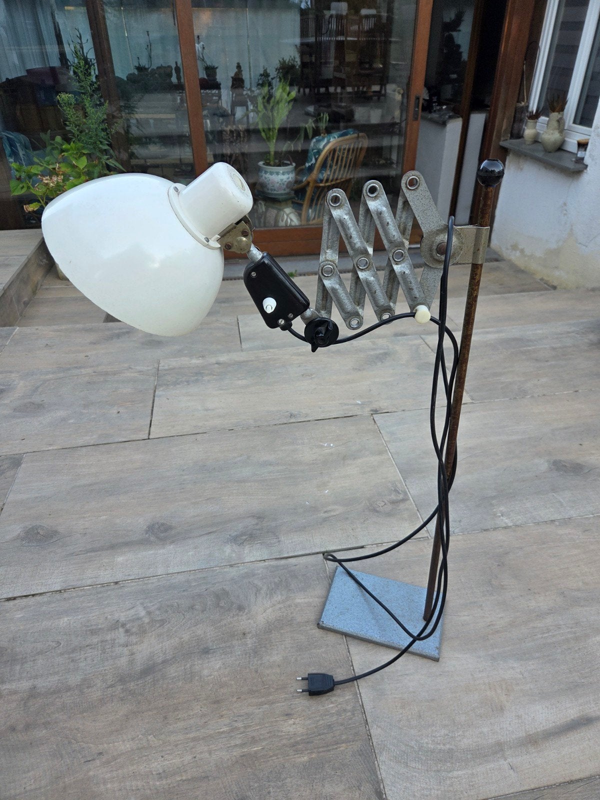 VEB Dresden 50/60 vintage industriële schaarlamp, Ophalen of Verzenden