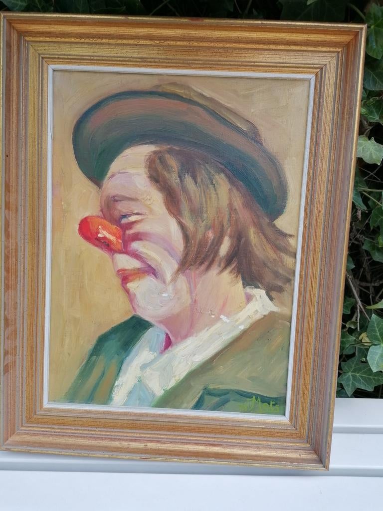Mets 75, 38x50, clown, Antiek en Kunst, Ophalen of Verzenden