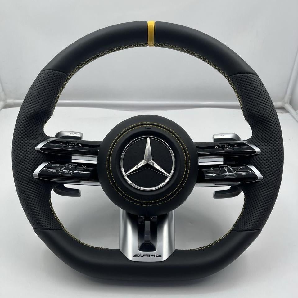 Mercedes dragonfly stuur compleet geel leer AMG upgrade, Ophalen of Verzenden, Nieuw, Mercedes-Benz