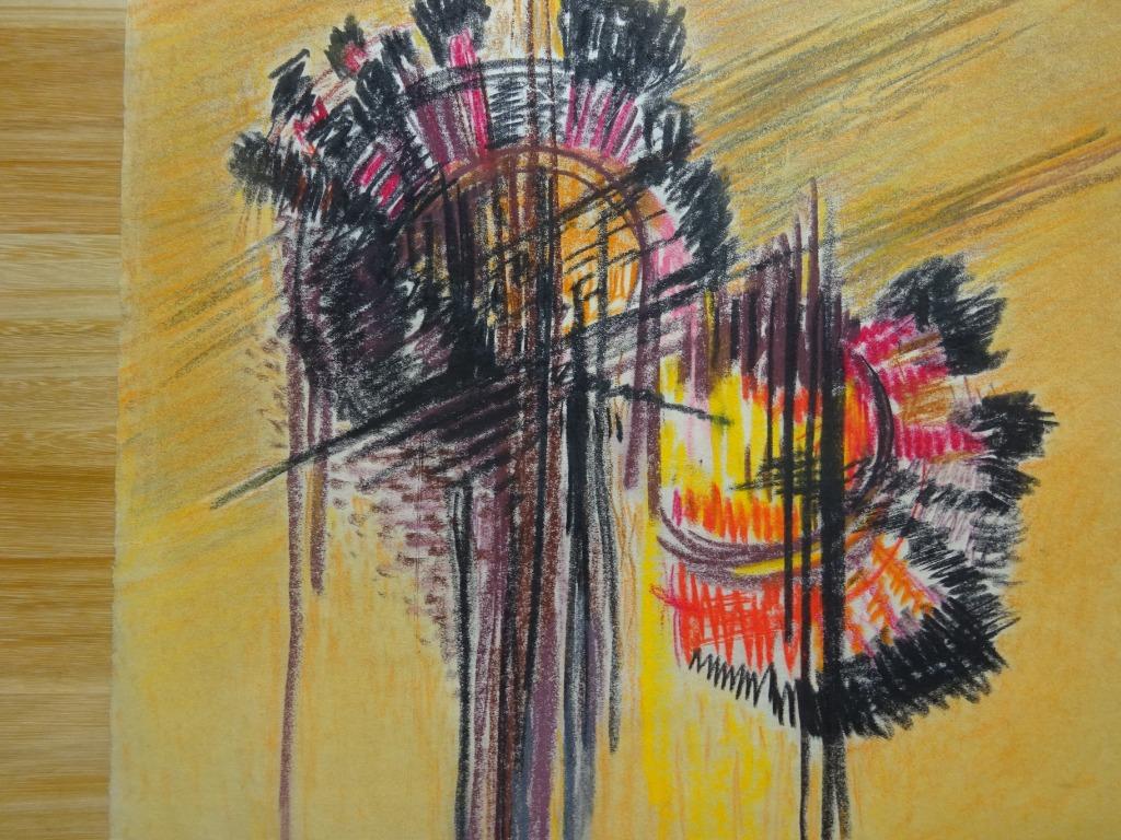 Suzanne Thienpont, pastel op papier, Compo,  50 x 40 cm, Enlèvement ou Envoi