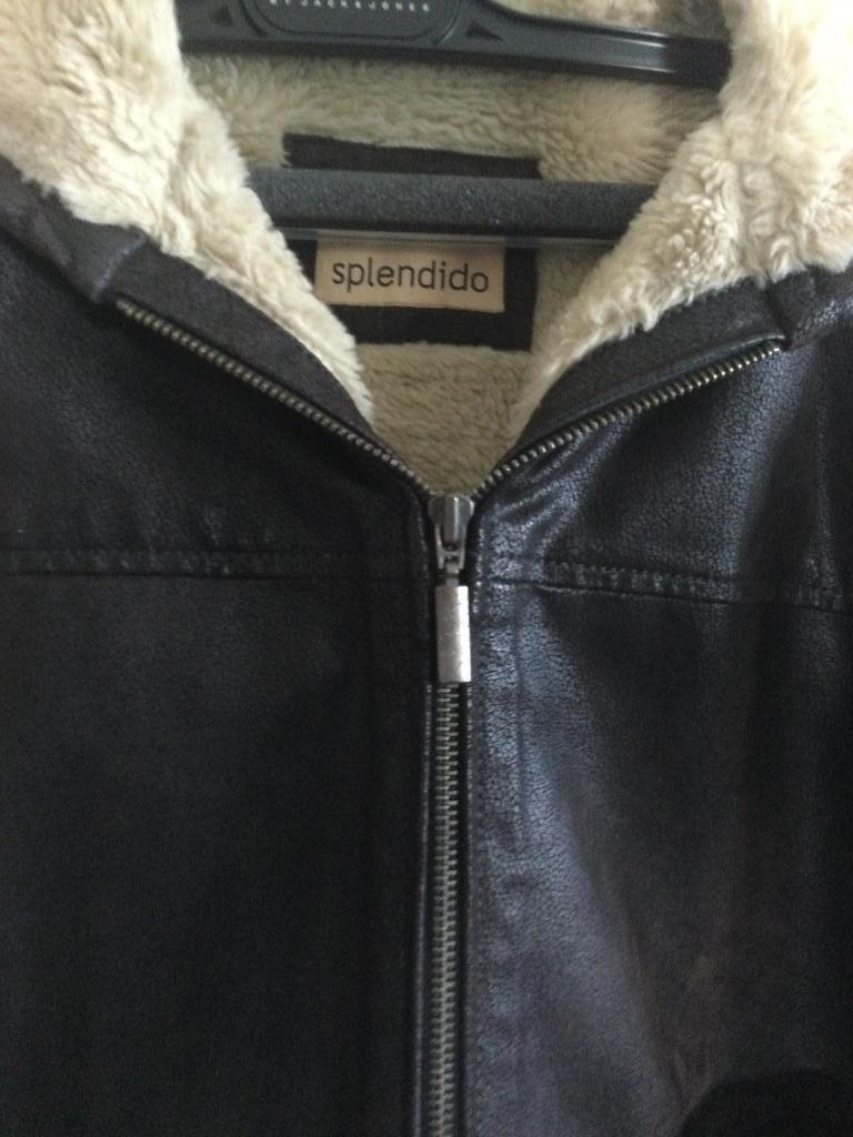 Veste en cuir vintage Splendido avec doublure à capuche, Taille 42/44 (L), Brun, Enlèvement, Porté