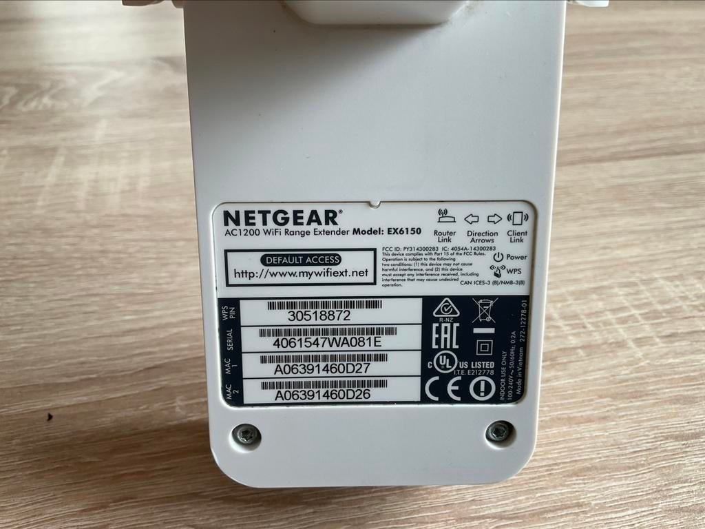 Netgear AC1200 WiFi Extender Model EX6150, Ophalen, Zo goed als nieuw